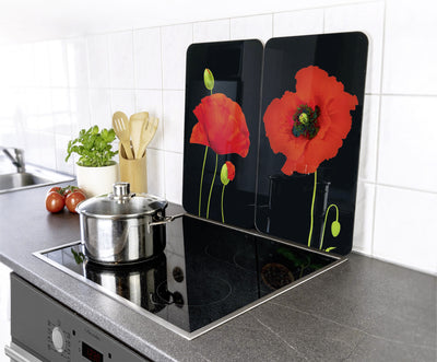 Szklane płyty ochronne MAKI na kuchenkę – 2 sztuki