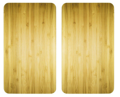Szklane płyty ochronne WOODEN LOOK na kuchenkę – 2 sztuki, WENKO
