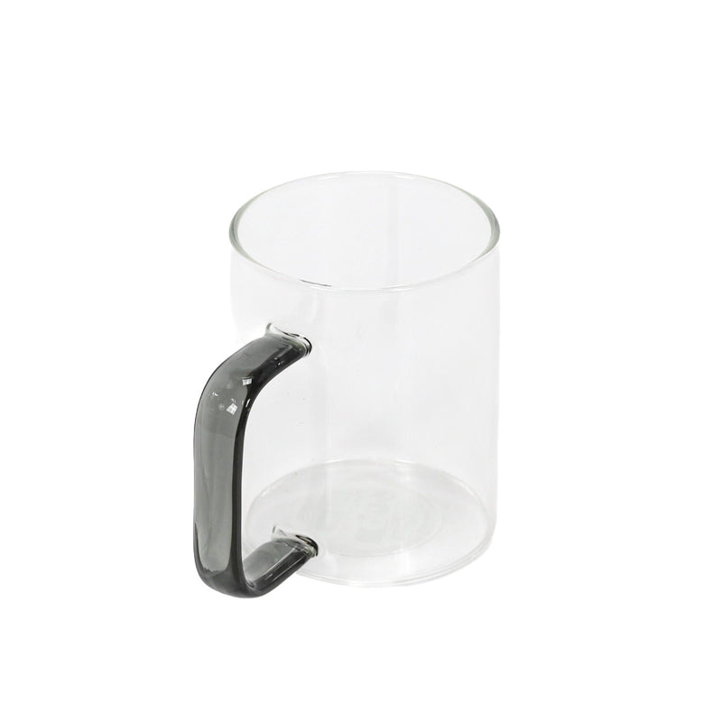 Szklany kubek z barwionym uszkiem, 200 ml