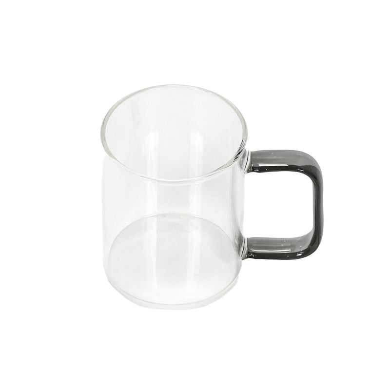 Szklany kubek z barwionym uszkiem, 200 ml