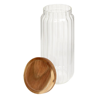 Szklany pojemnik na żywność HARMONY z drewnianą pokrywką