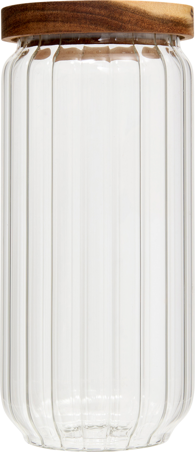 Szklany pojemnik na żywność HARMONY z drewnianą pokrywką