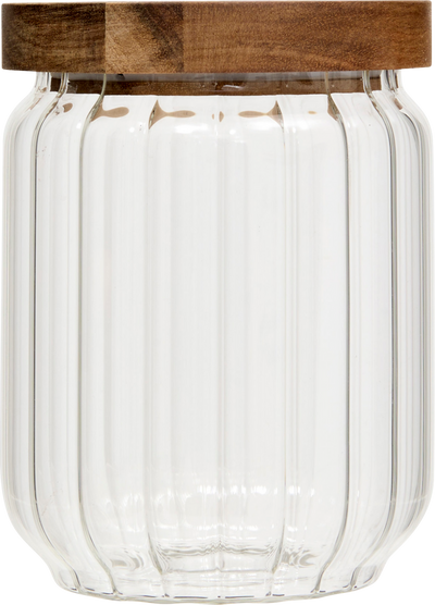 Szklany pojemnik na żywność HARMONY z drewnianą pokrywką