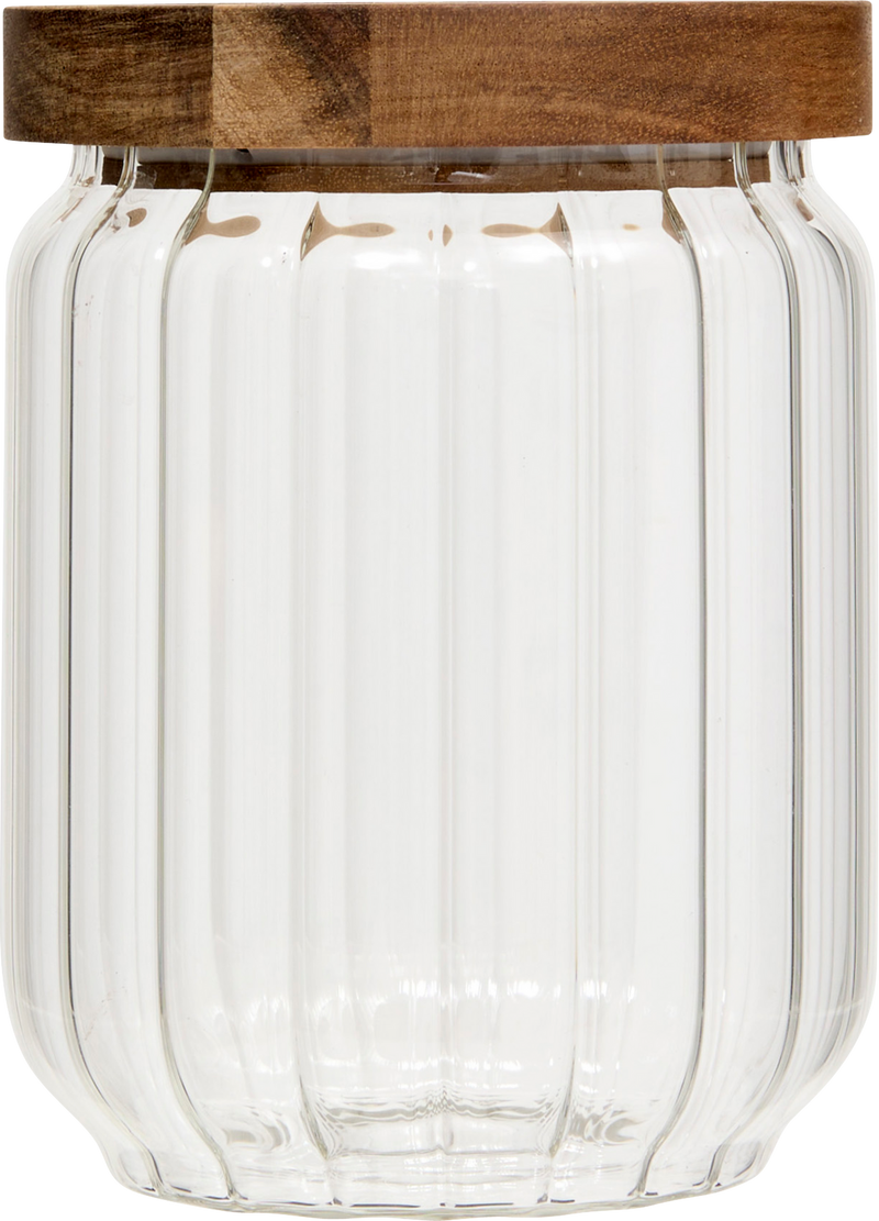 Szklany pojemnik na żywność HARMONY z drewnianą pokrywką