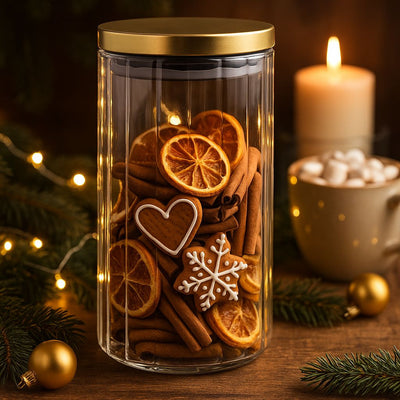 Szklany słoik ze złotą pokrywką, 1000 ml