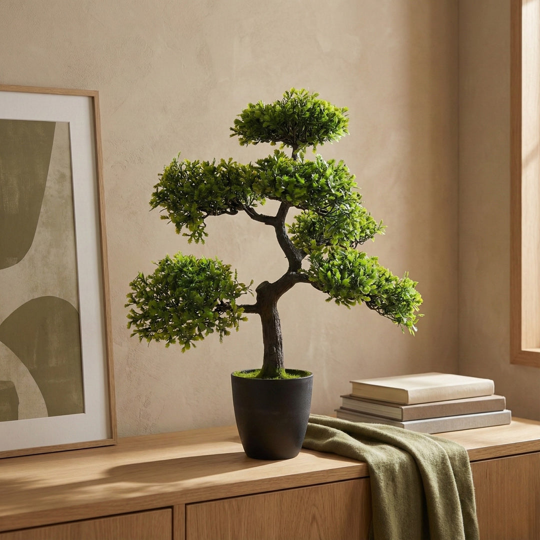 Sztuczne drzewko Bonsai w doniczce, 32 x 32 x 50 cm – EDAXO