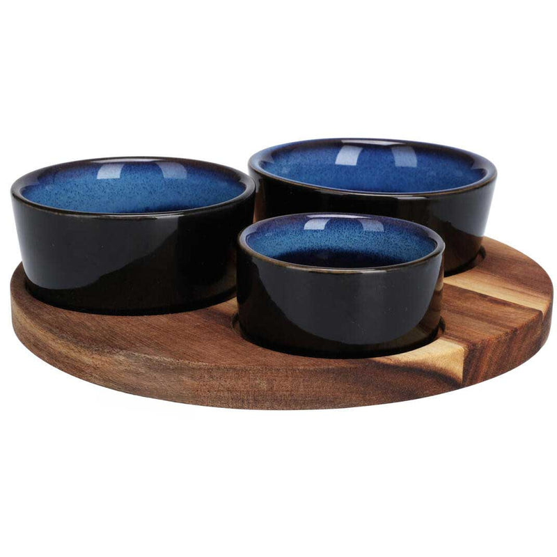 Taca na przekąski z miseczkami z kamionki, Ø 20 cm