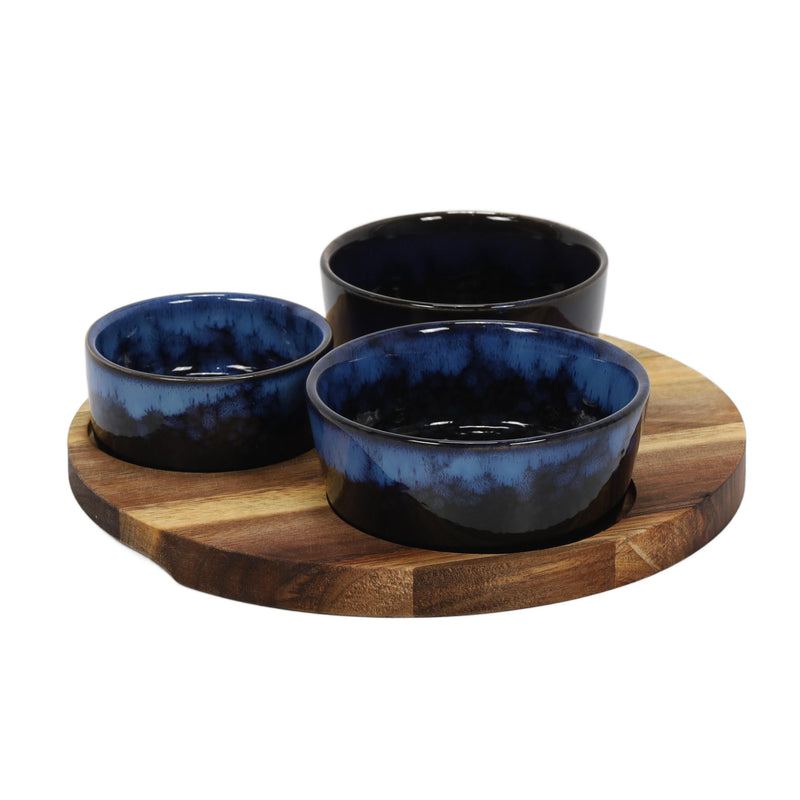 Taca na przekąski z miseczkami z kamionki, Ø 20 cm