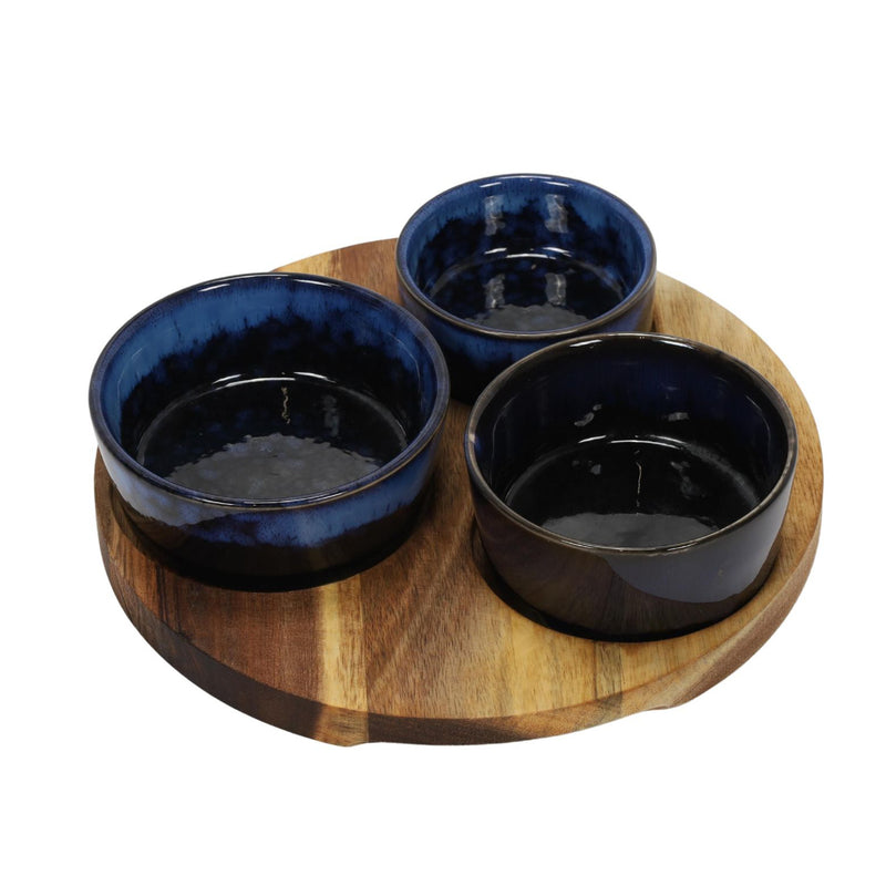 Taca na przekąski z miseczkami z kamionki, Ø 20 cm