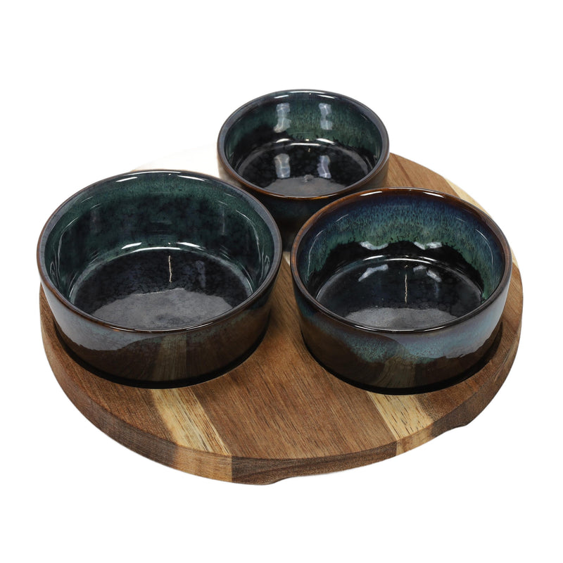 Taca na przekąski z miseczkami z kamionki, Ø 20 cm