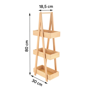 Wąski regał bambusowy JAPANDI, Bambus/MDF, 19 x 30 x 81 cm