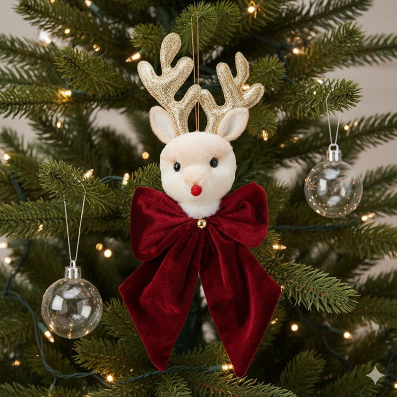 Welurowa kokarda ze zwierzątkiem, 20 x 30 cm