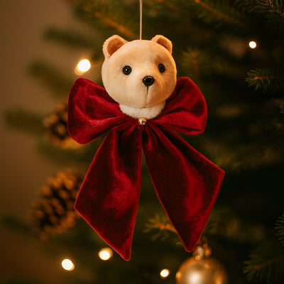 Welurowa kokarda ze zwierzątkiem, 20 x 30 cm