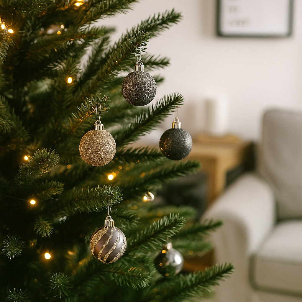 Wielokolorowe bombki o różnym wykończeniu, Ø 4 cm, 12 szt.