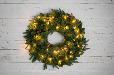 Wieniec świąteczny LED z szyszkami sosnowymi, Ø 60 cm