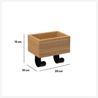 Wieszak do przedpokoju z 2 haczykami i półką, 20 cm