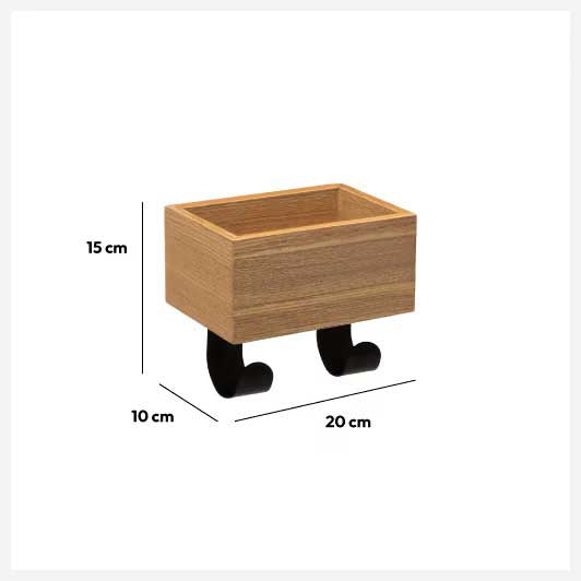 Wieszak do przedpokoju z 2 haczykami i półką, 20 cm