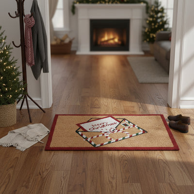 Wycieraczka z włókna kokosowego 59x39 cm, list do świętego Mikołaja