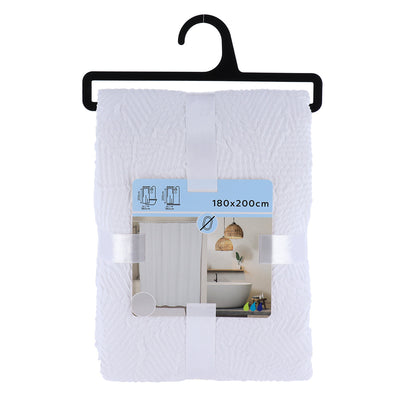 Zasłona prysznicowa ELZA, wzór liści, 180 x 200  cm