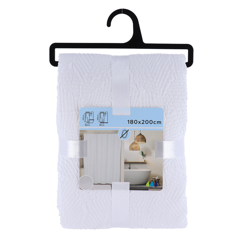 Zasłona prysznicowa ELZA, wzór liści, 180 x 200  cm