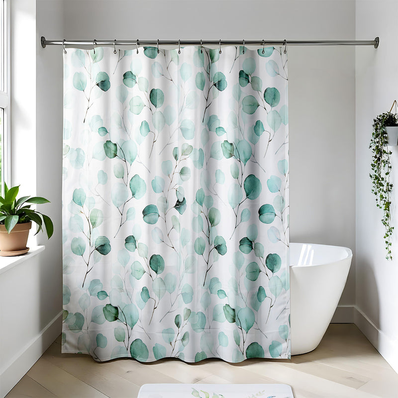 Zasłona prysznicowa wzór eukaliptusa AQUARELLE, 180 x 180 cm