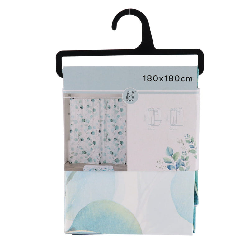 Zasłona prysznicowa wzór eukaliptusa AQUARELLE, 180 x 180 cm