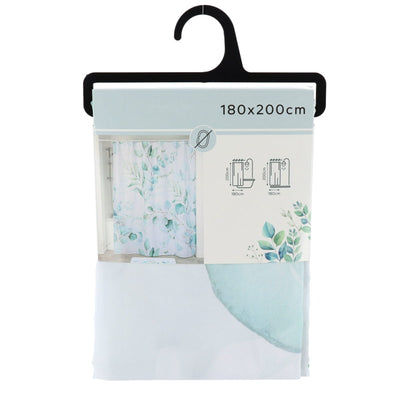 Zasłona prysznicowa wzór eukaliptusa AQUARELLE, 180 x 200 cm