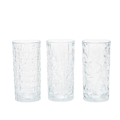 Zestaw 3 szklanek we wzory, 380 ml