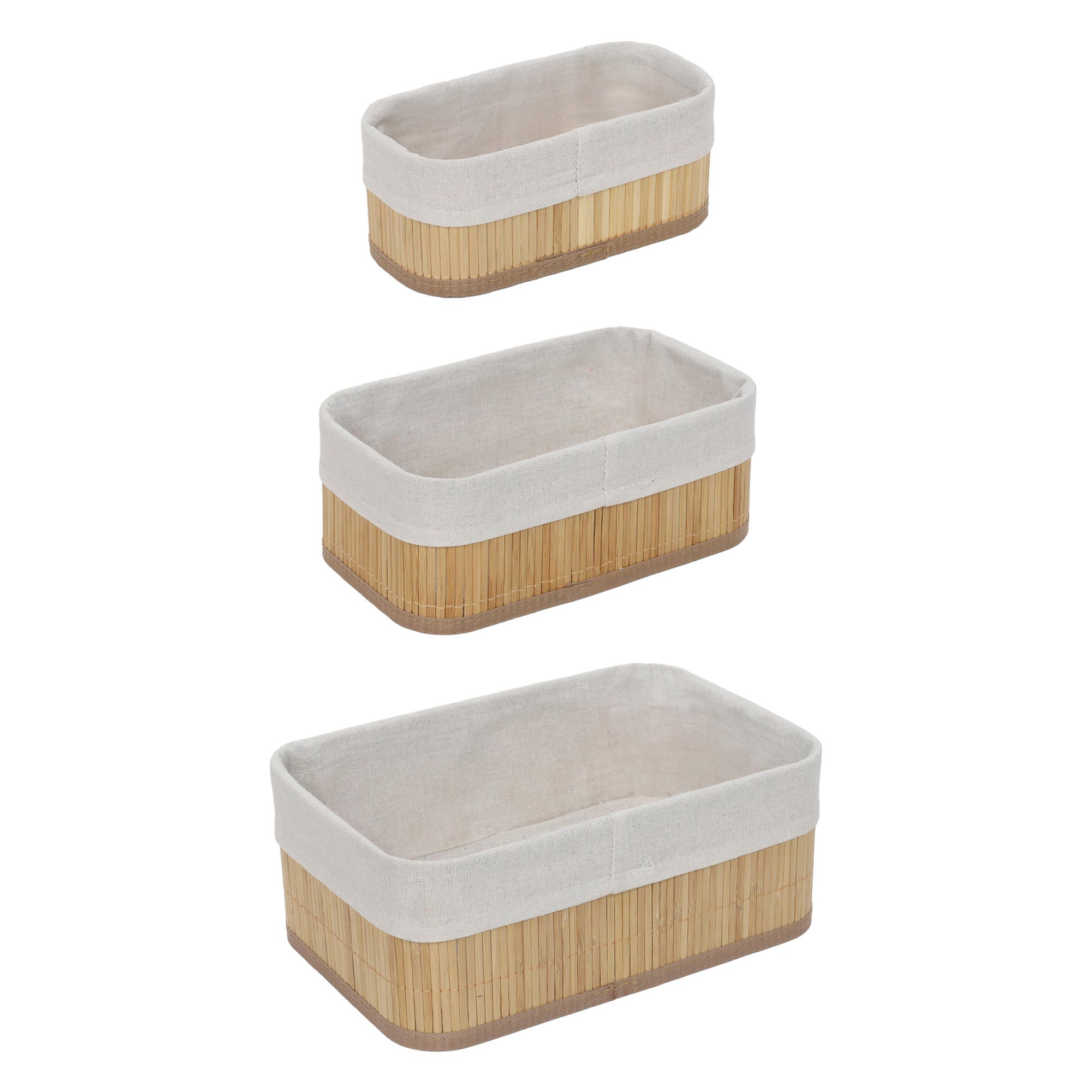 Zestaw bambusowych koszyków do przechowywania VINNO