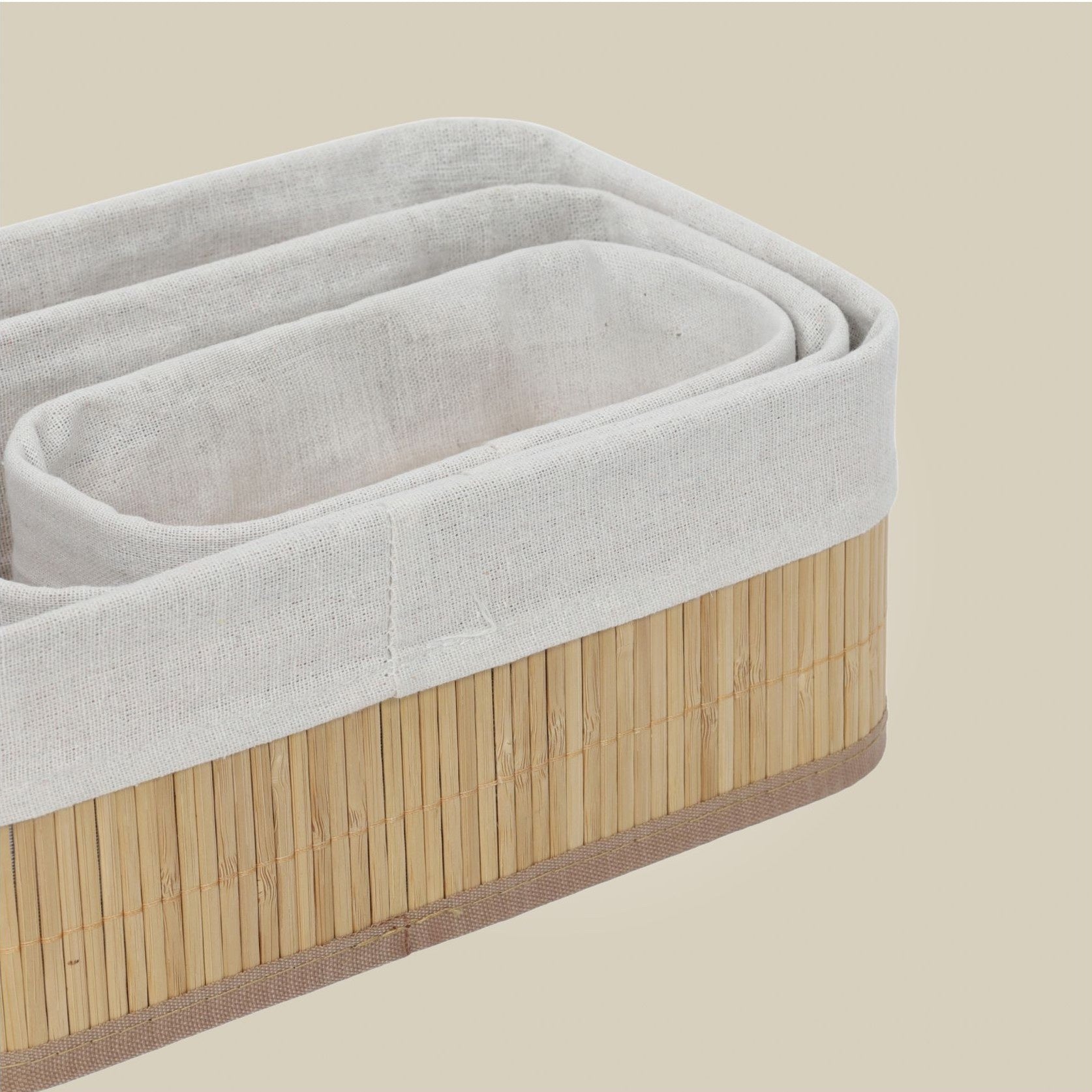 Zestaw bambusowych koszyków do przechowywania VINNO