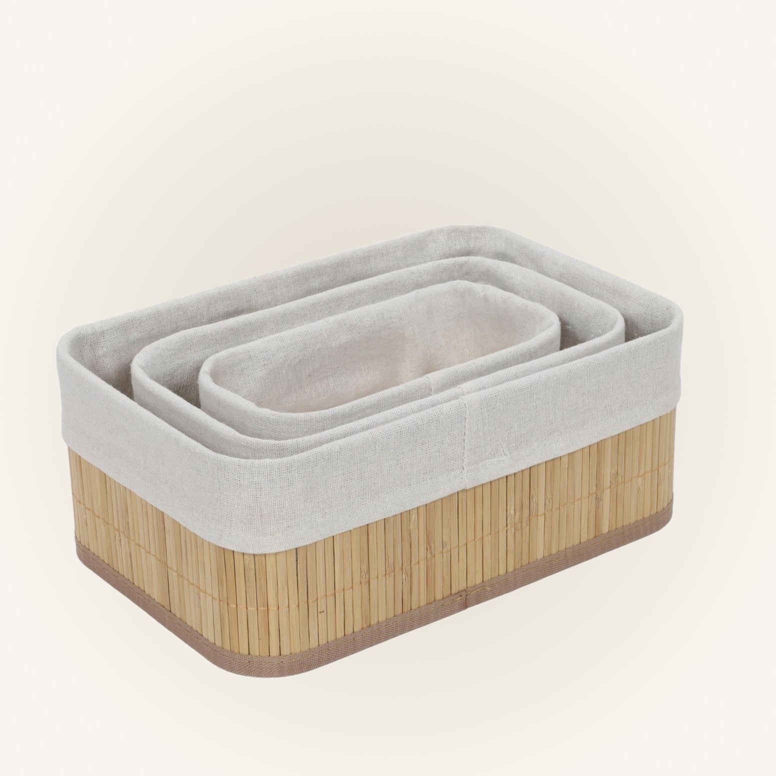 Zestaw bambusowych koszyków do przechowywania VINNO