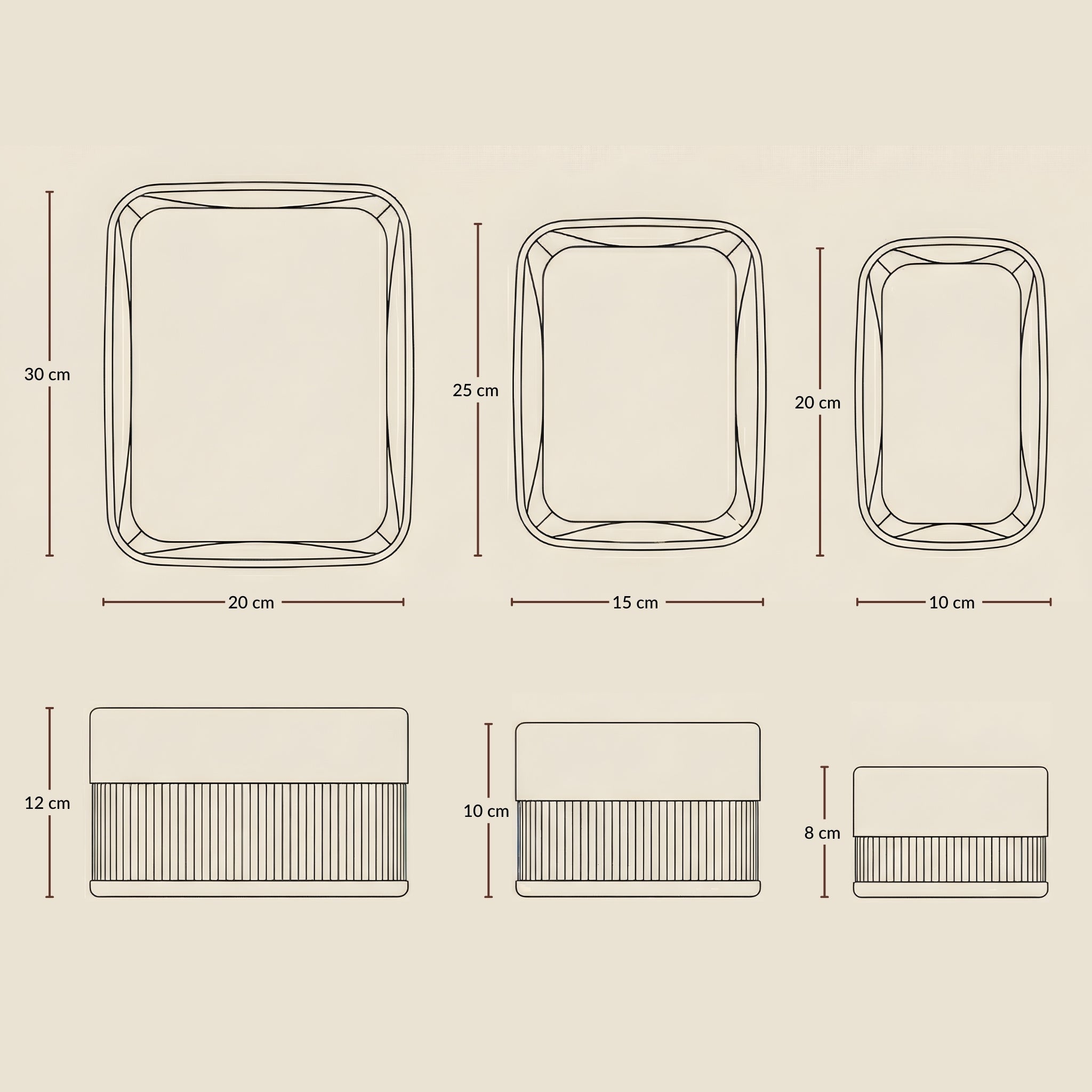 Zestaw bambusowych koszyków do przechowywania VINNO