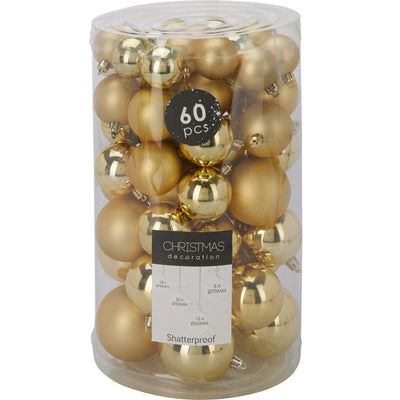 Zestaw bombek świątecznych w różnych rozmiarach, 60 szt.