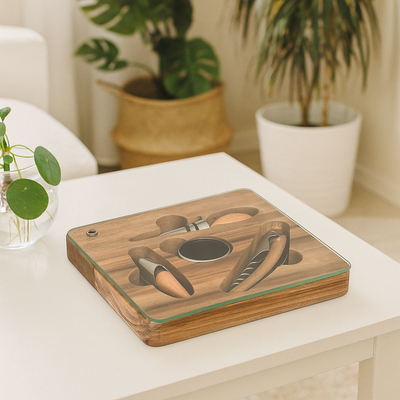 Zestaw do wina w drewnianym pudełku JULES, 4 elementy