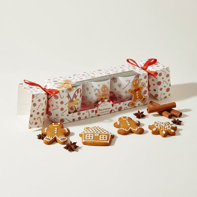 Zestaw świec zapachowych z nadrukiem świątecznym, 3 sztuki