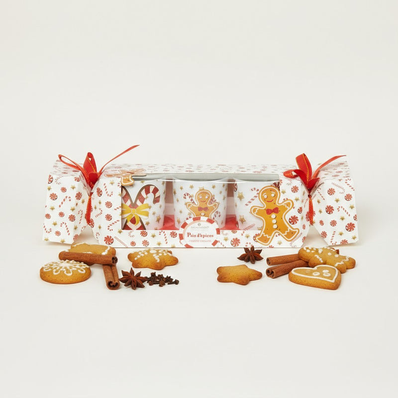 Zestaw świec zapachowych z nadrukiem świątecznym, 3 sztuki