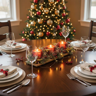 Zestaw trzech świeczników tealight na ozdobnej podstawce