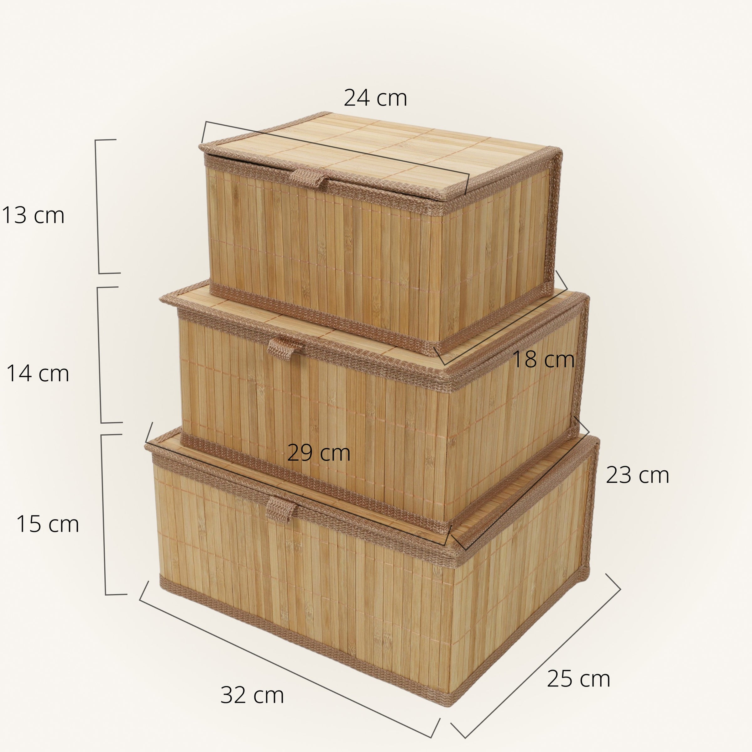 Zestaw zamykanych koszyków w trzech rozmiarach TILVA