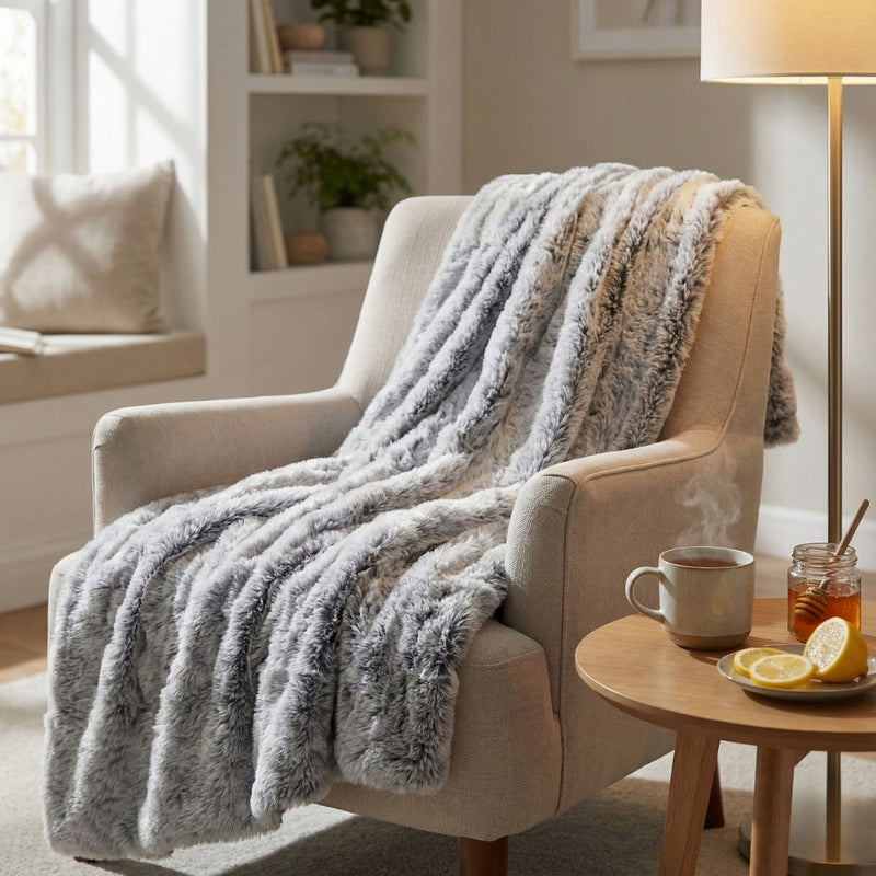 Narzuta na łóżko ANTARTIC, 125 x 150 cm, szara