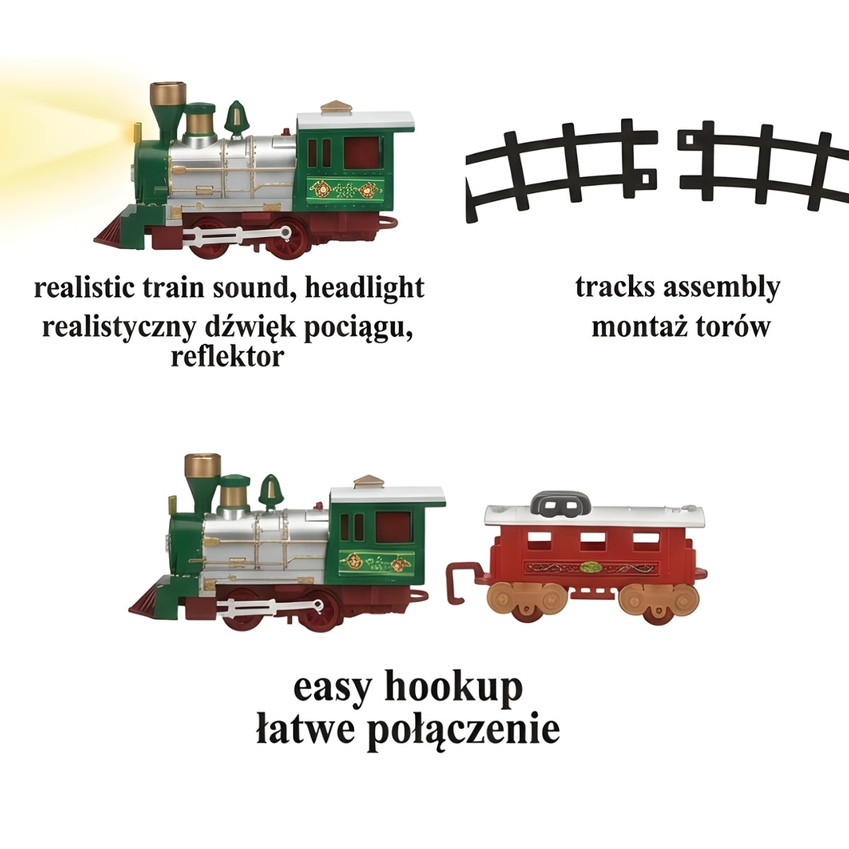 Świąteczny pociąg na choinkę, 23 elementy, Ø 87,5 cm
