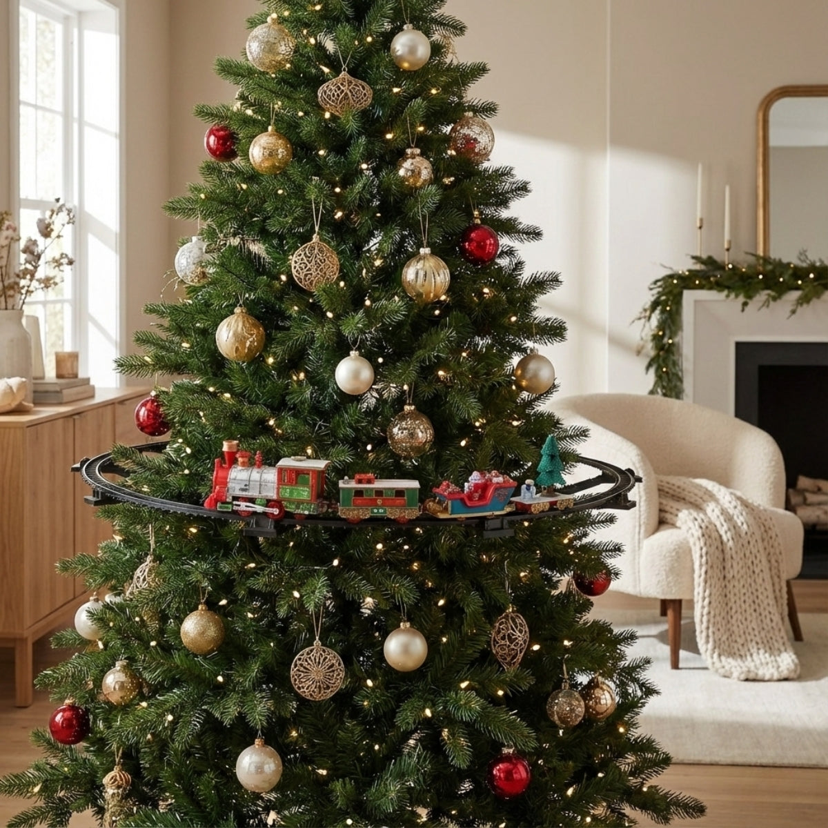 Świąteczny pociąg na choinkę, 23 elementy, Ø 87,5 cm