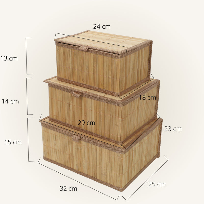 Zestaw zamykanych koszyków w trzech rozmiarach TILVA