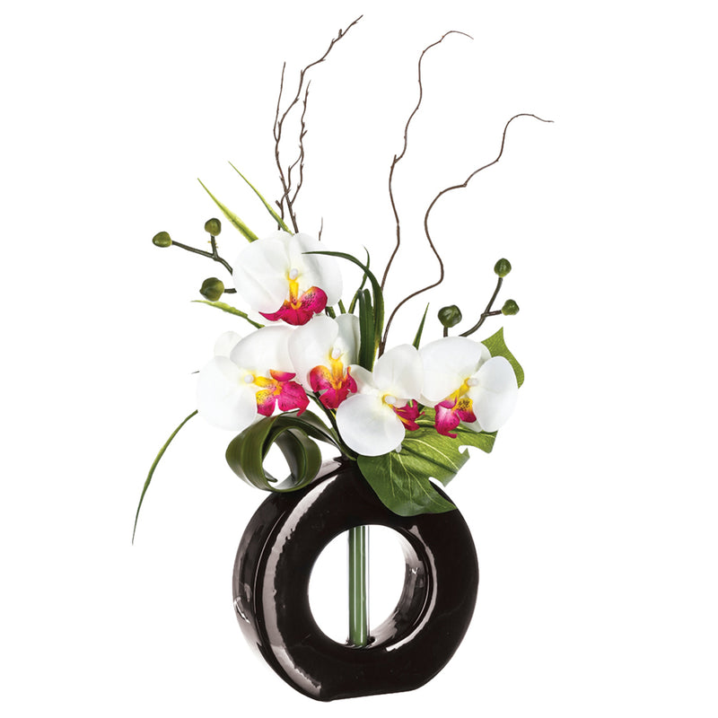 Sztuczne kwiaty w donicy - sztuczny storczyk