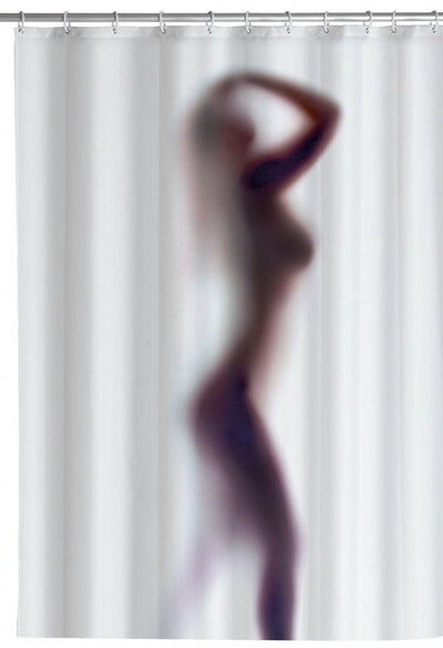 Zasłona prysznicowa, tekstylna, wzór sylwetka sexy, 180x200 cm, WENKO