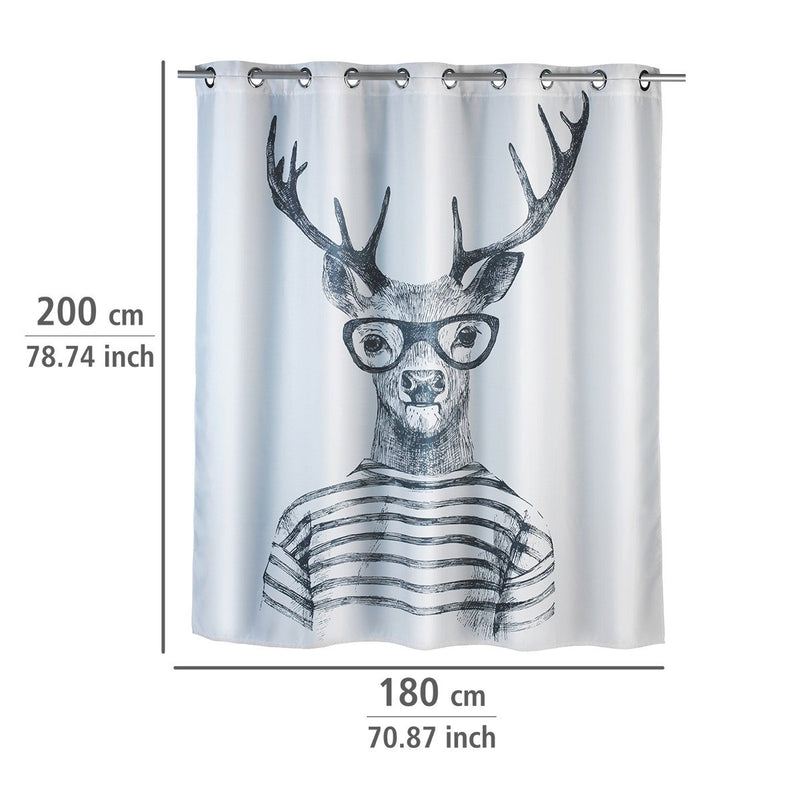 Zasłona prysznicowa Mr Deer, tekstylna, 180x200 cm, WENKO
