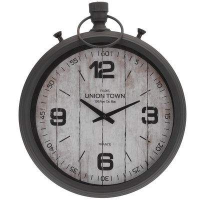  Metalowy zegar z białą tarczą - 40 x 47 cm