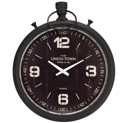 Metalowy zegar z czarną tarczą - 40 x 47 cm