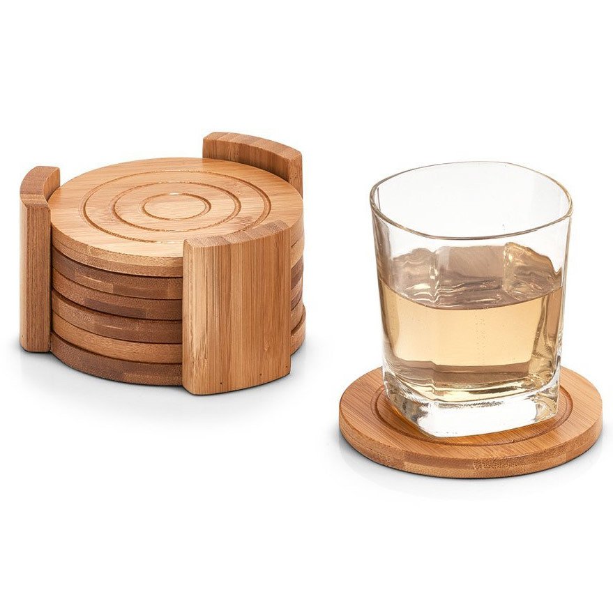 Podstawka pod szklankę, podkładka, 100% bambus - 7 elementów w komplecie, ZELLER