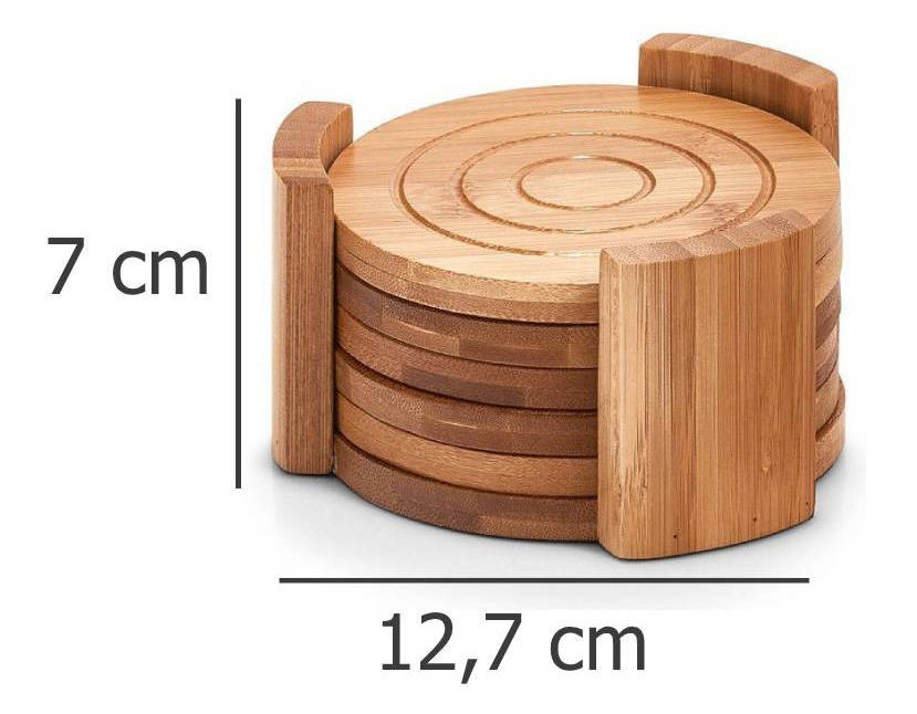 Podstawka pod szklankę, podkładka, 100% bambus - 7 elementów w komplecie, ZELLER