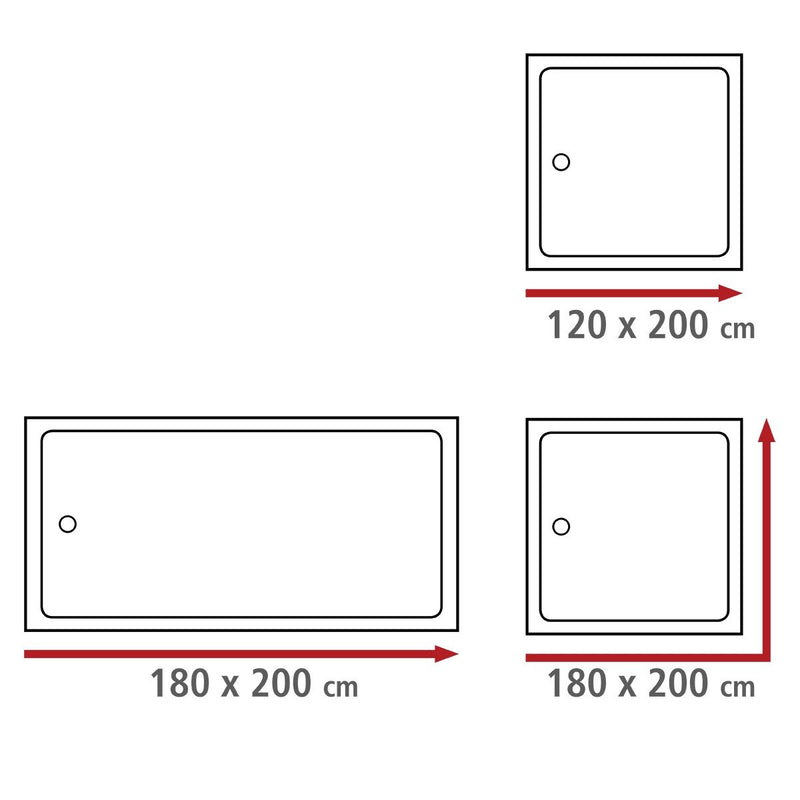 Zasłona prysznicowa Ethno Flexi, tekstylna, 180x200 cm, WENKO 